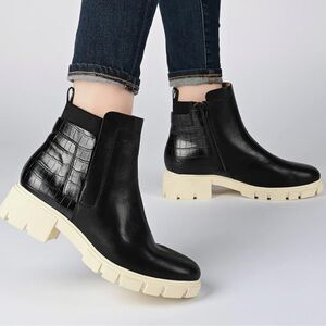 JOURNEE COLLECTION Black Jeeva Tru Comfort Foam Block Heel Ankle Boots, 9.5